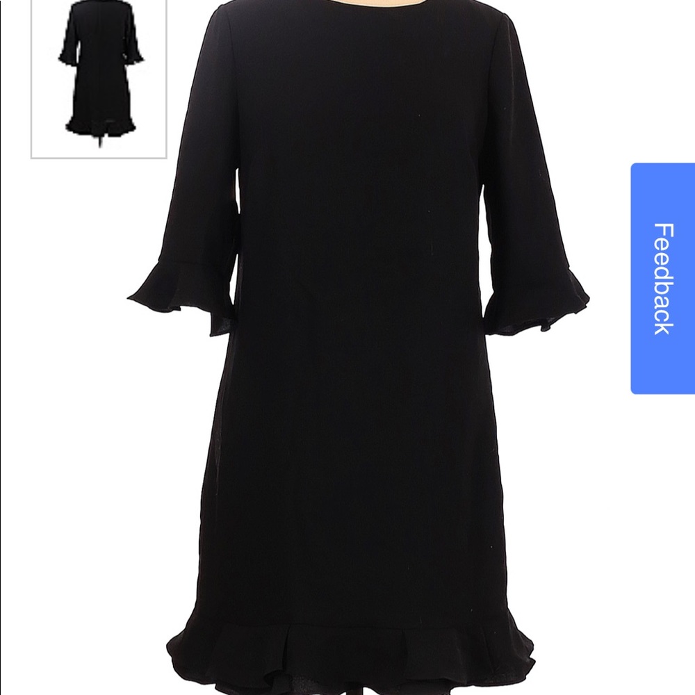 CeCe black classic dress with flared sleeves and a flared bottom
